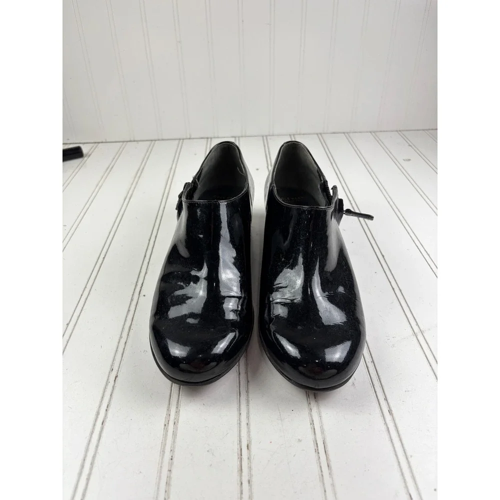 Cole Haan Callie Slip-On Black Patent Leather Waterproof Boots Women's Size 9.5